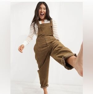 Aerie Tan/Caramel Corduroy Overalls